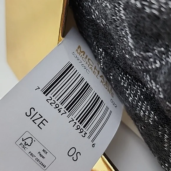 MICHAEL Michael Kors Women's Hat  & Scarf Gift Box Set MK Monogram Silver OS - Picture 6 of 11